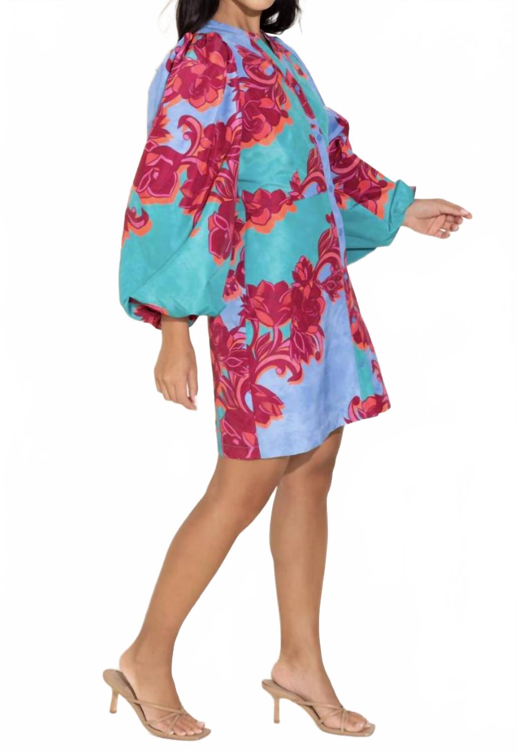 Cactus Flower Athena Dress In Multi