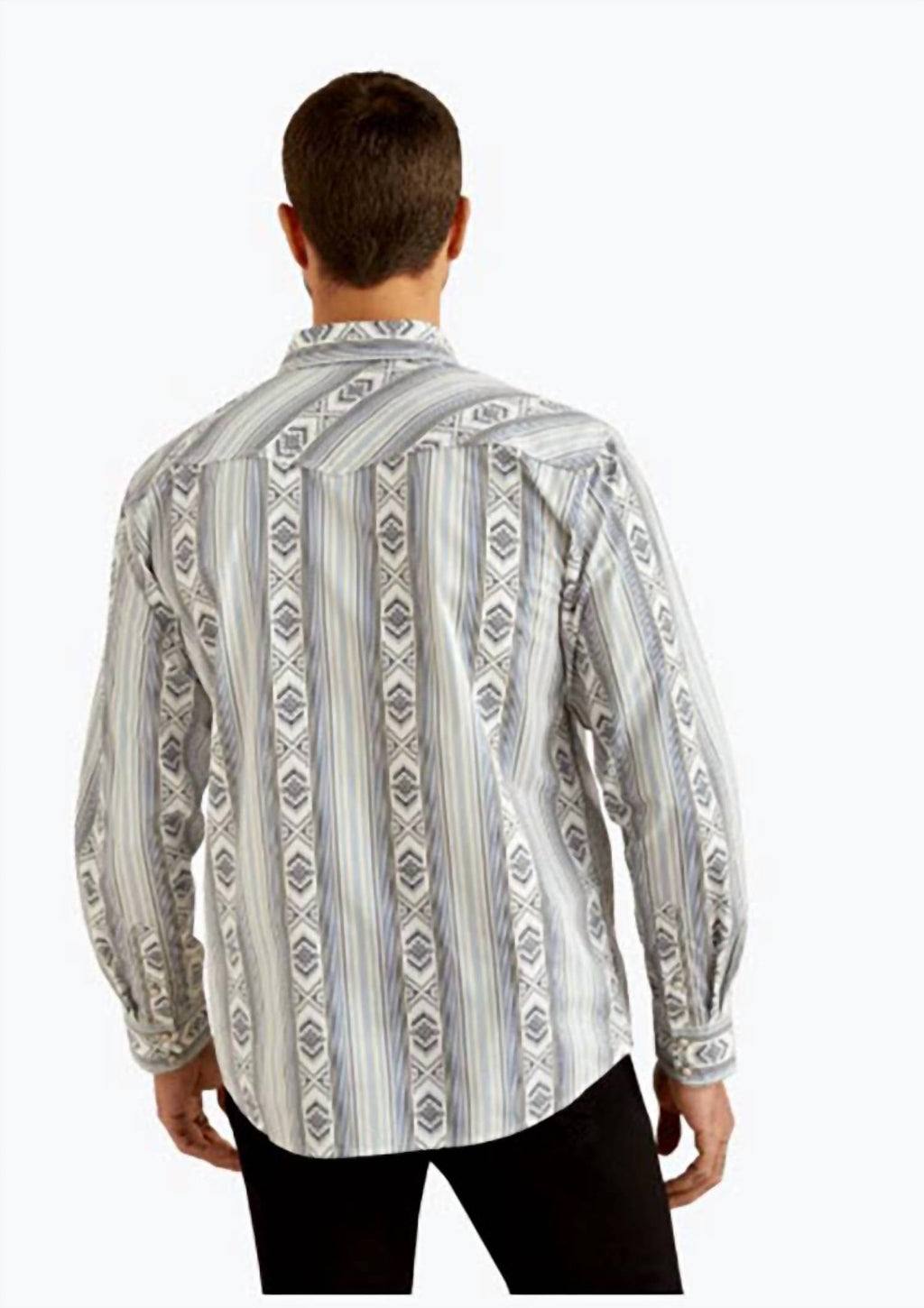 Men's Heller Retro Snap Long Sleeve Shirt In Blue