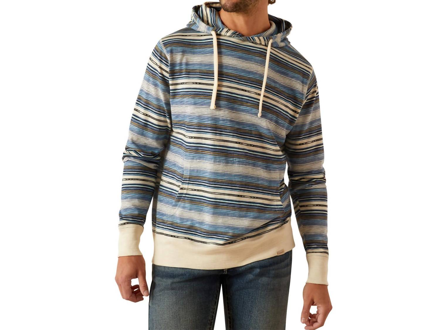 Men's Patterned Hoodie In Bone White
