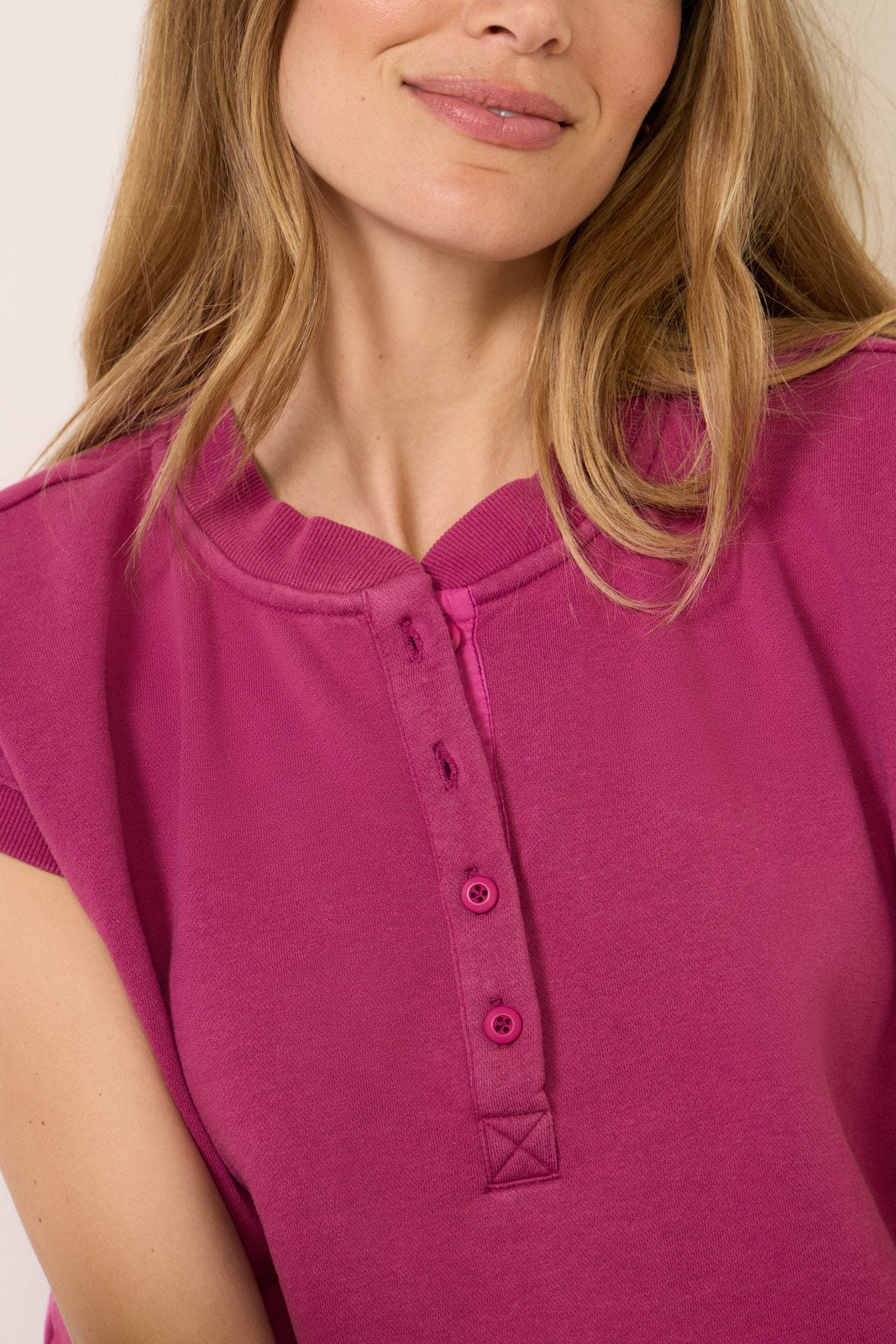 Women's Zuri Sleeveless Henley Sweatshirt