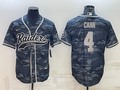 Men's Las Vegas Raiders Derek Carr #4 Grey Camouflage Game Jersey1 Joint Edition