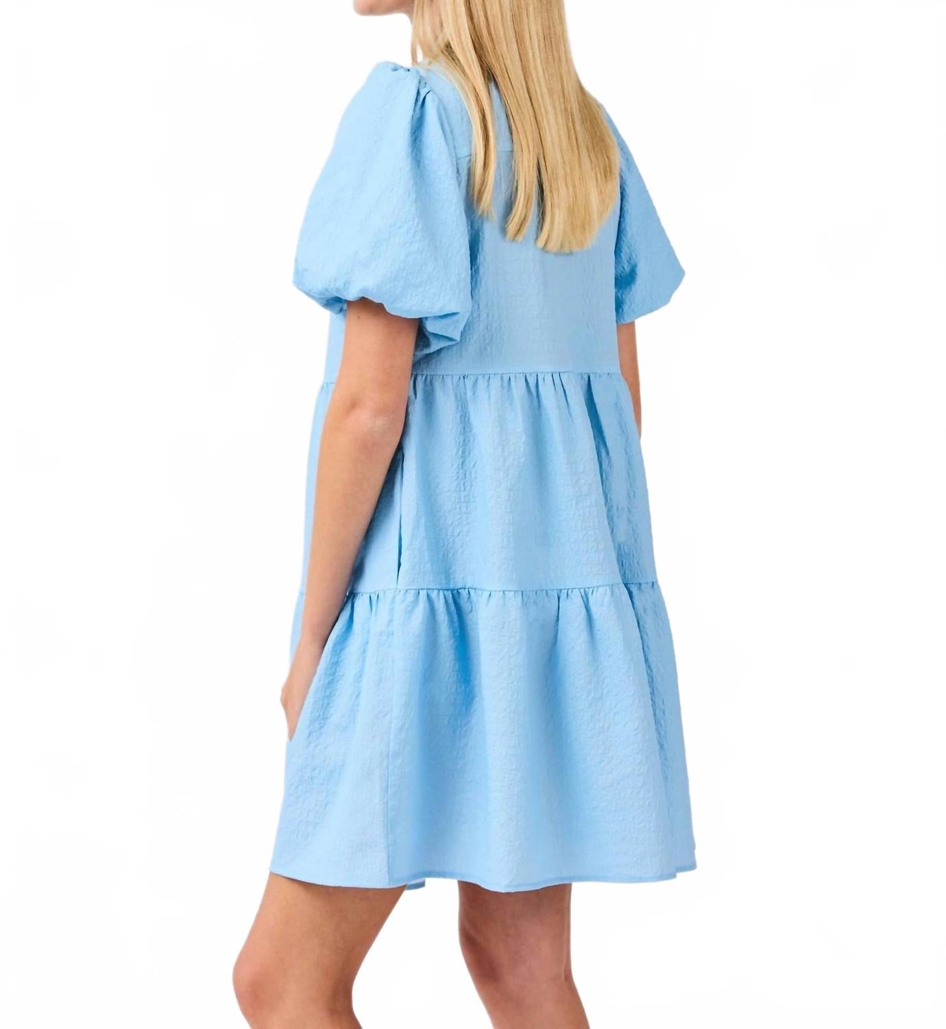 Kinsley Knee Length Dress In Light Blue