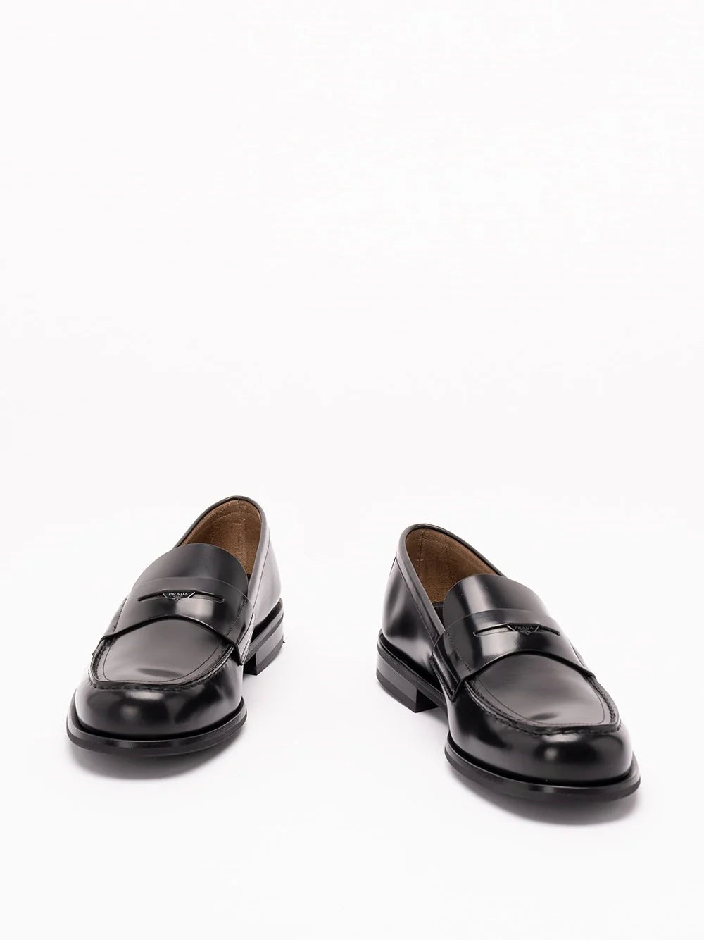 Prada Men Brushed Leather Loafers