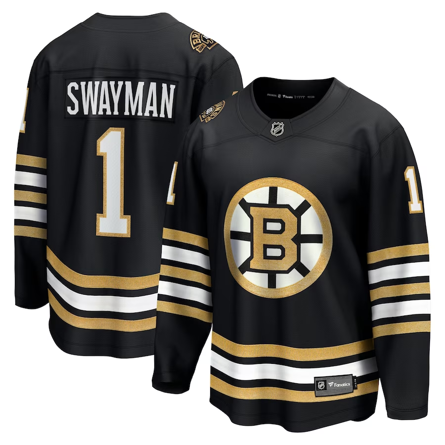 Men's Boston Bruins Jeremy Swayman #1 Black Replica jersey