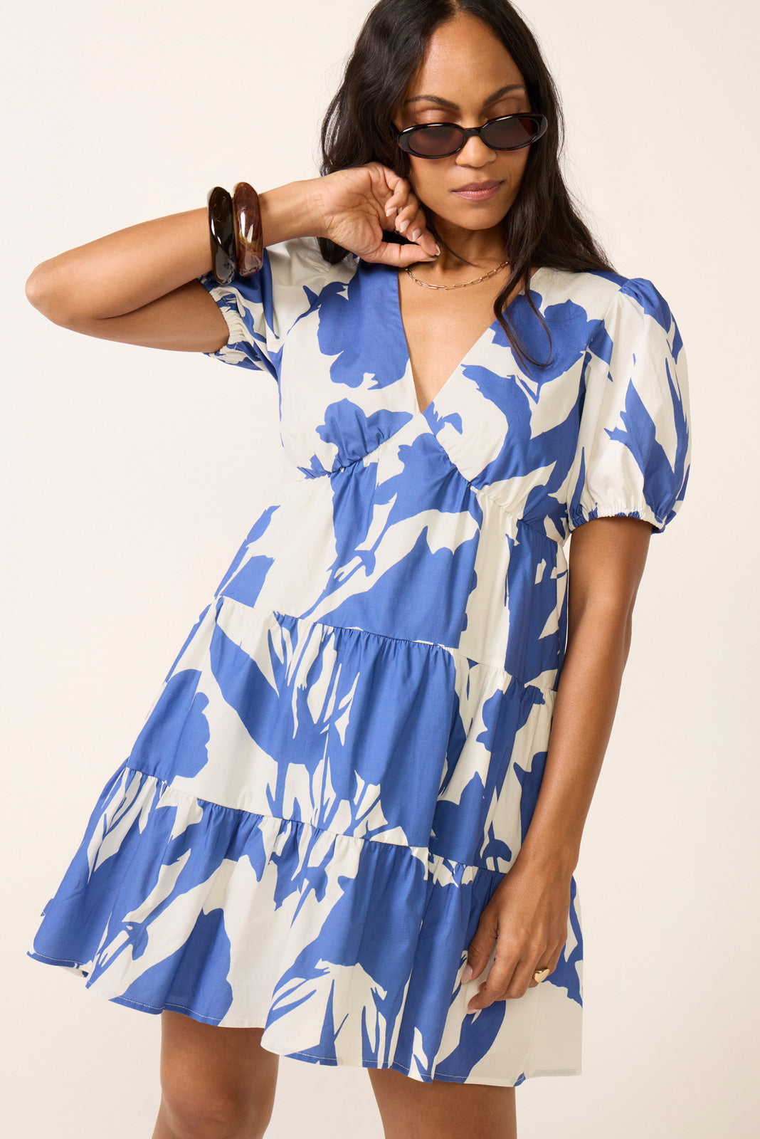 Women's SS V Neck Mini Dress
