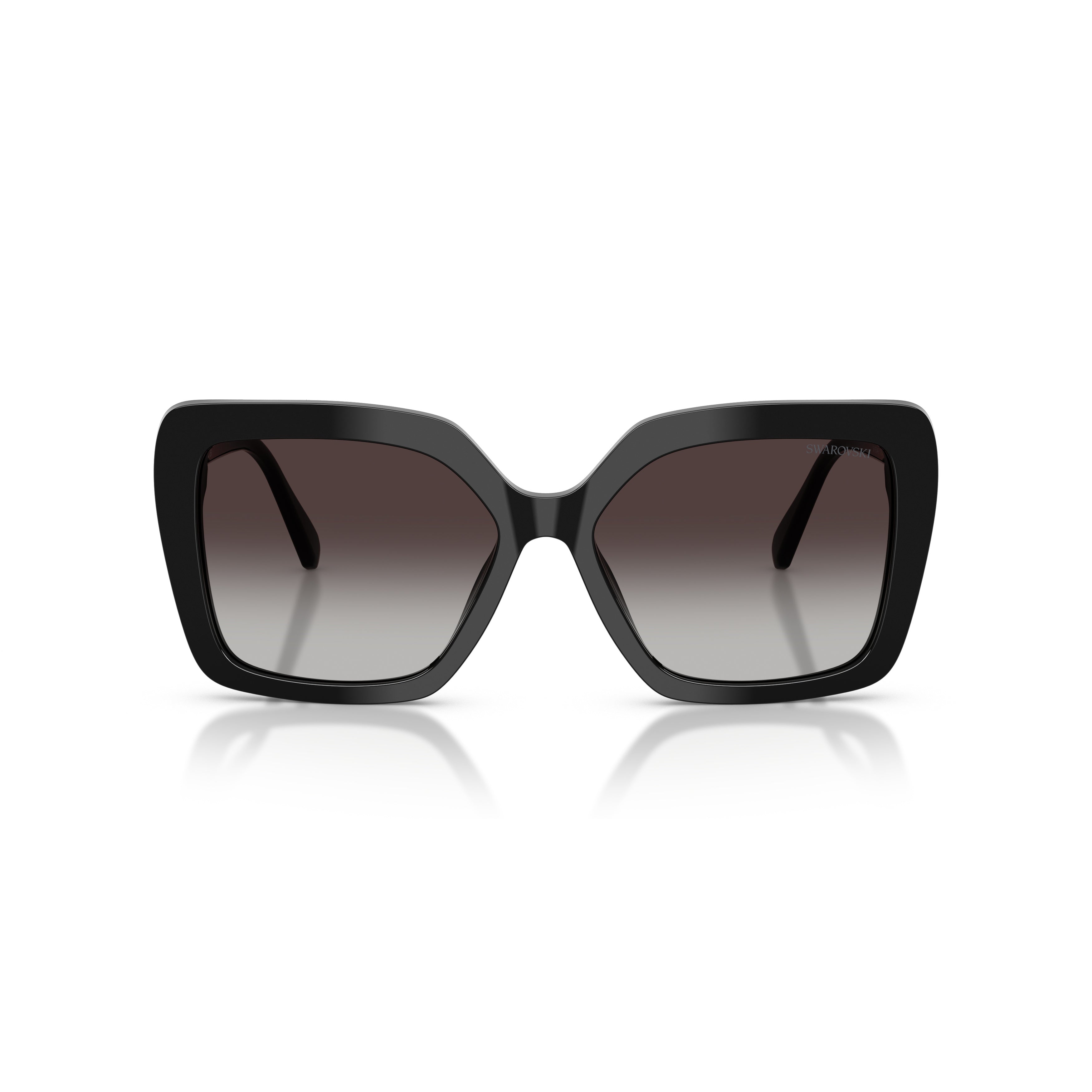0Sk6049 Oversized Black Acetate Sunglasses with Crystal Accents