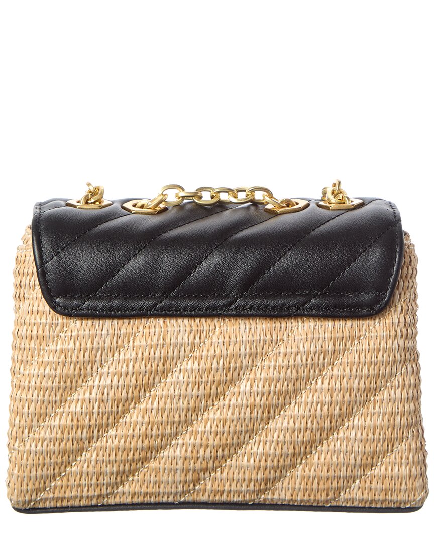Off-White Jackhammer Straw & Leather Shoulder Bag