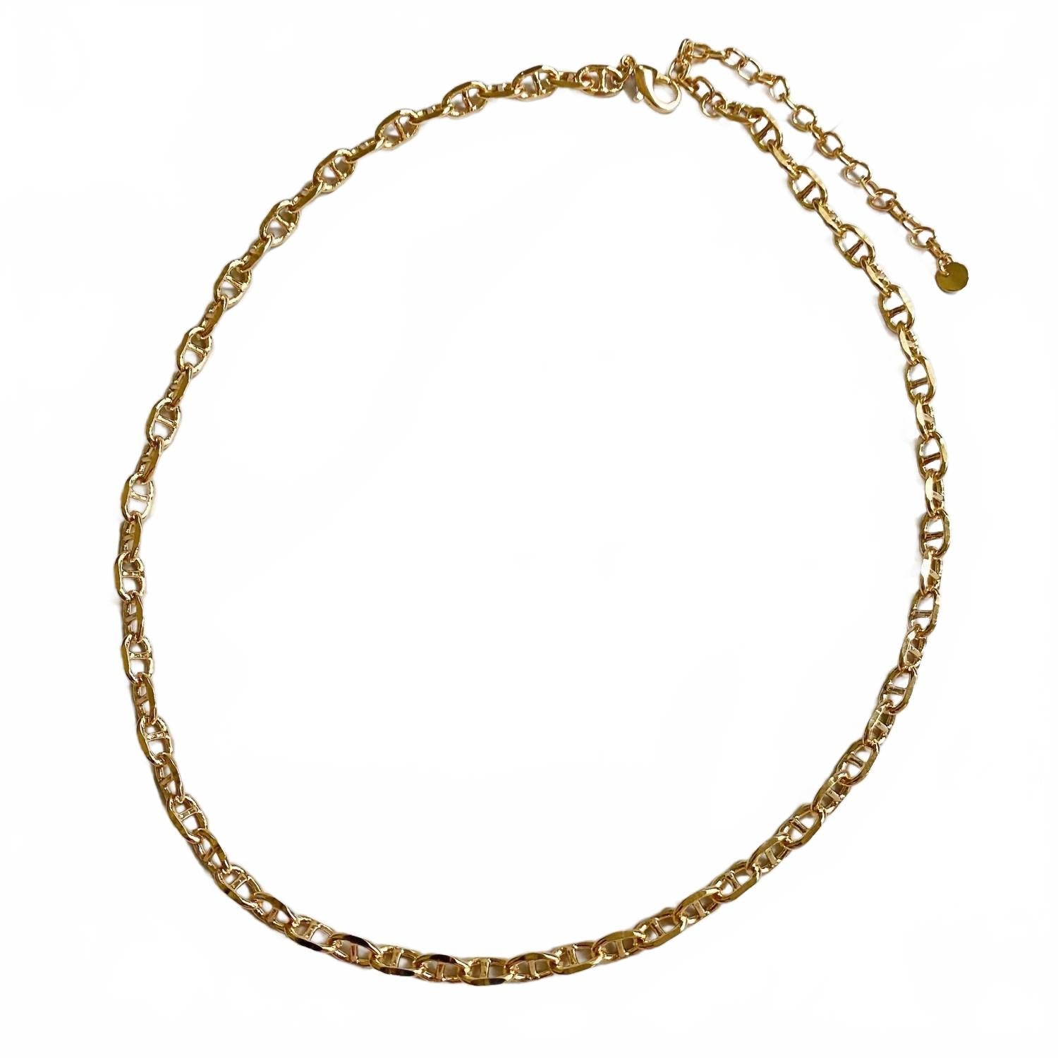 Women's Equestrian Horse Bit Anchor Link Necklace In Gold