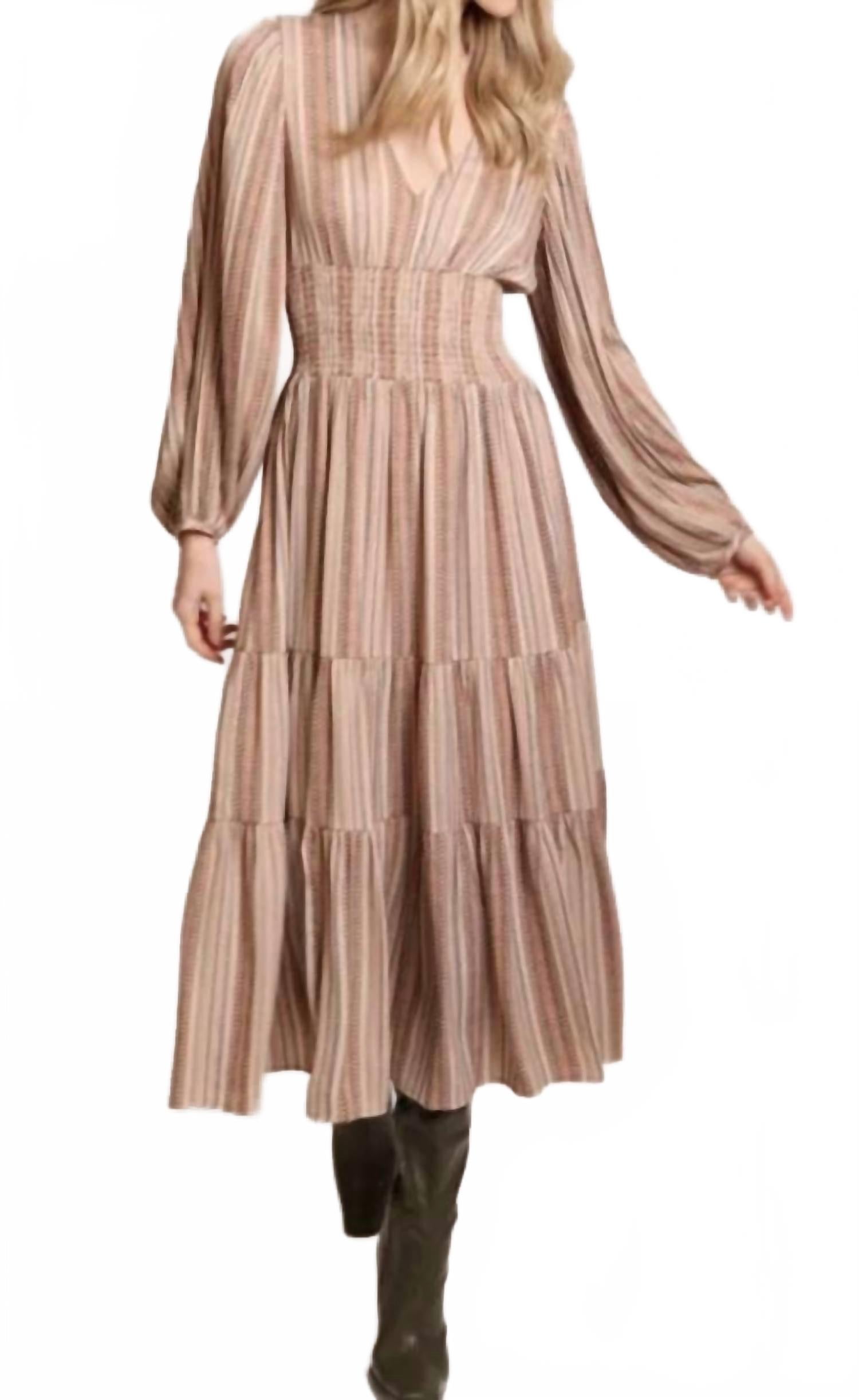 Folklore Frailty Whisper Dress In Brpwn