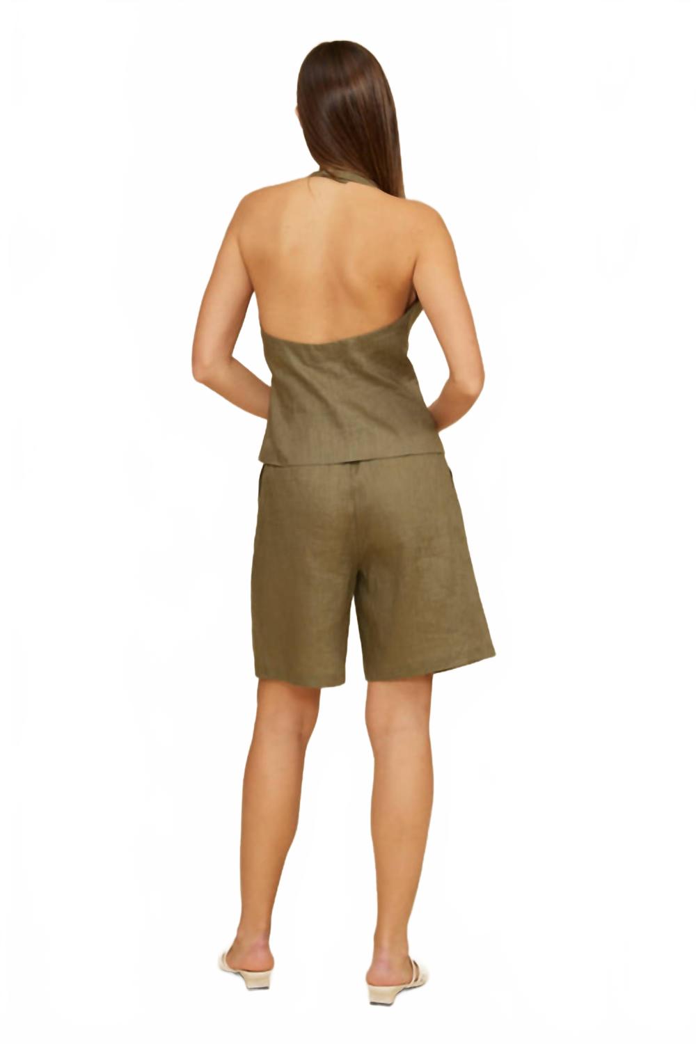 Inaya Halter Vest In Olive