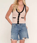 Beth Sweater Vest In Beige