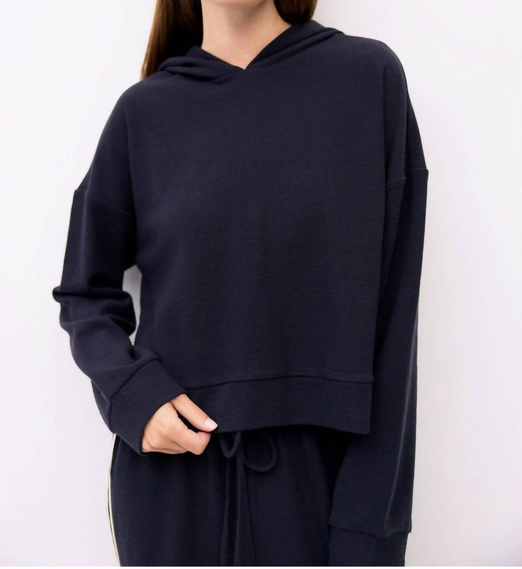 Enzo Long Sleeve Hoodie In Navy