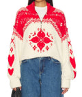 Mythical Knit Sweater In Vanilla Scarlet Combo