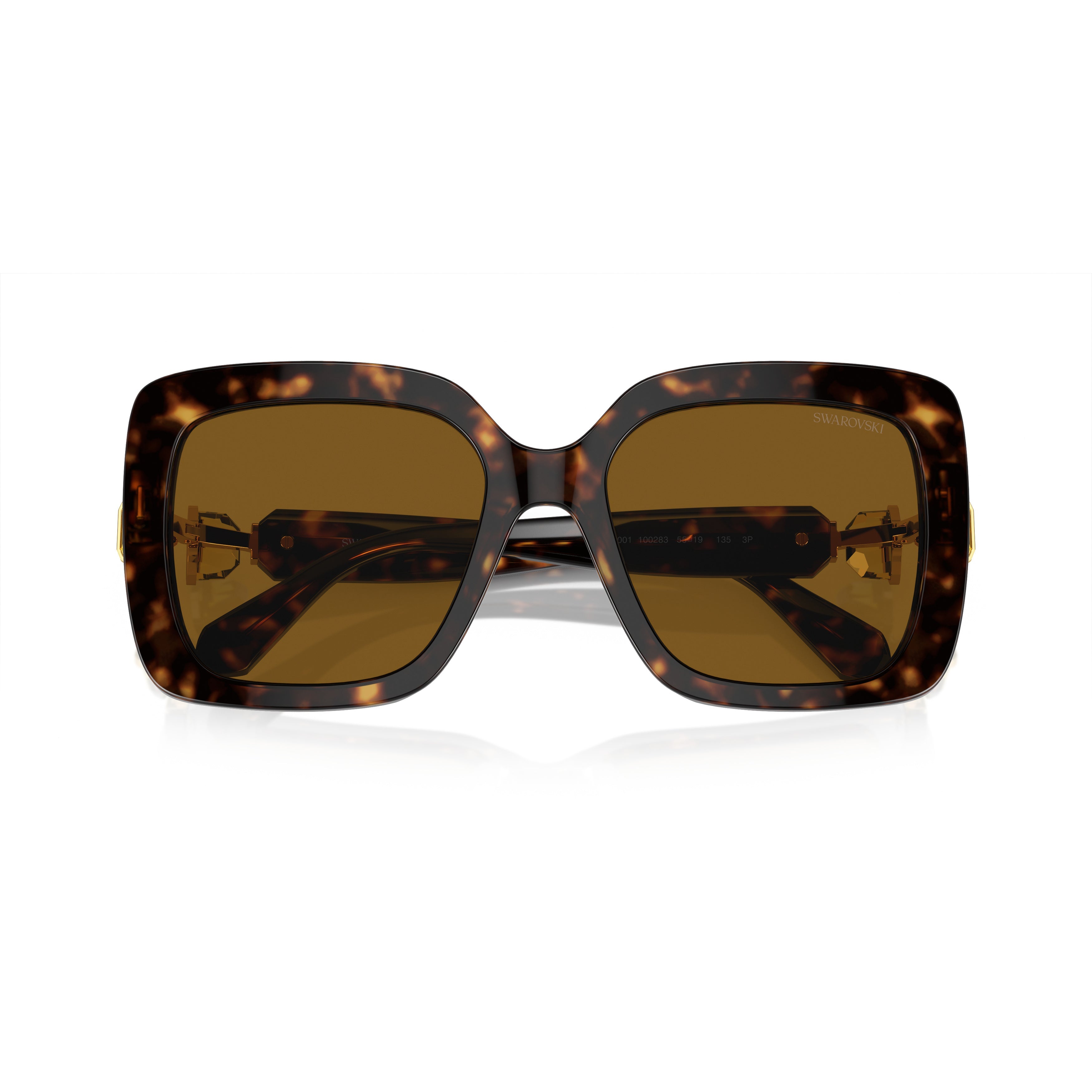 0Sk6001 Oversized Tortoiseshell Square Sunglasses with Golden Accents