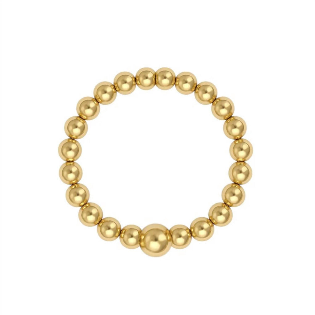 Women's Classic 2Mm Beaded Stretchy Ring In Gold
