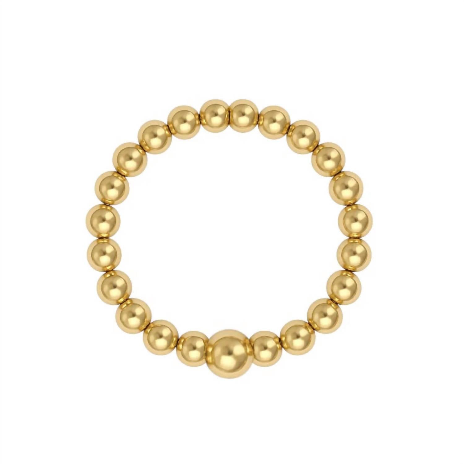 Women's Classic 2Mm Beaded Stretchy Ring In Gold