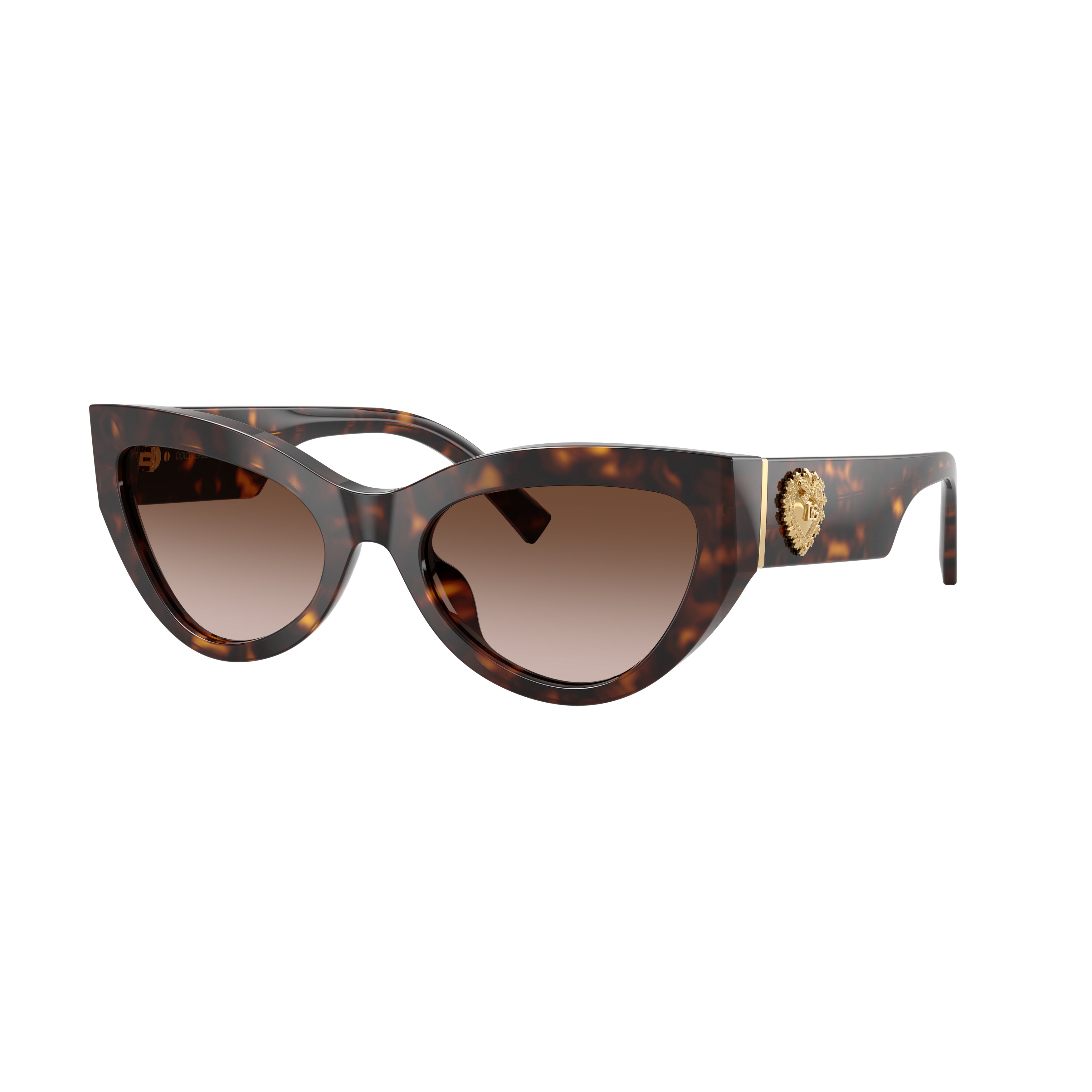 Cat-Eye Sunglasses With Tortoiseshell Frame And Gold Embellishments