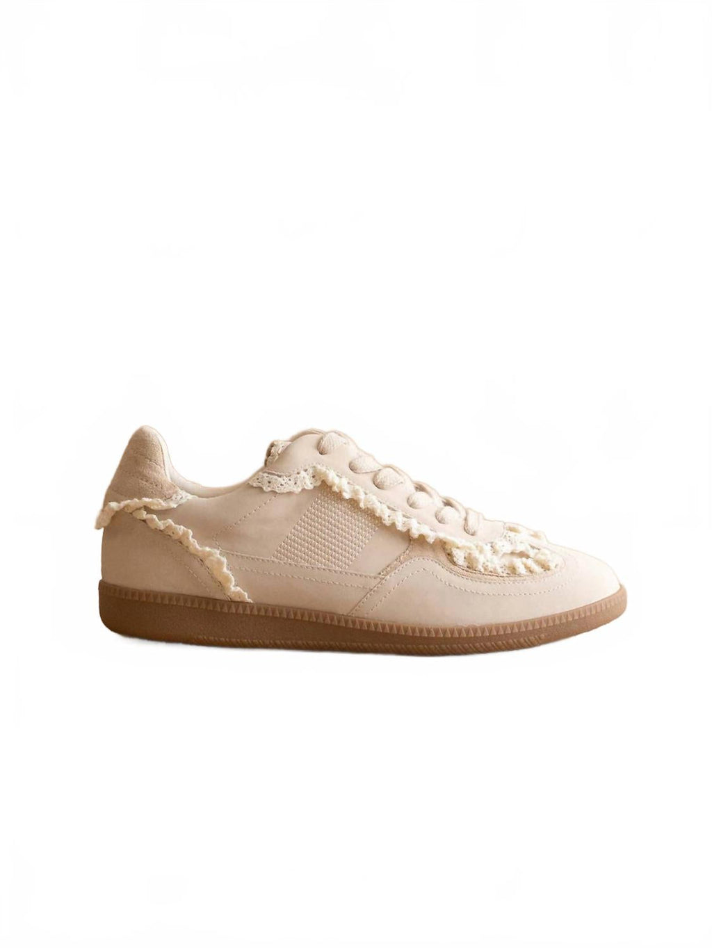 Women's April Lace Trimmed Retro Sneaker In Creme