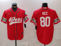 Men's San Francisco 49ers Jerry Rice #80 Scarlet Game Player jersey