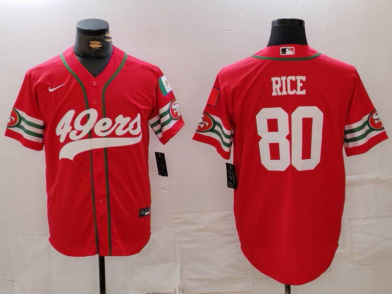 Men's San Francisco 49ers Jerry Rice #80 Scarlet Game Player jersey