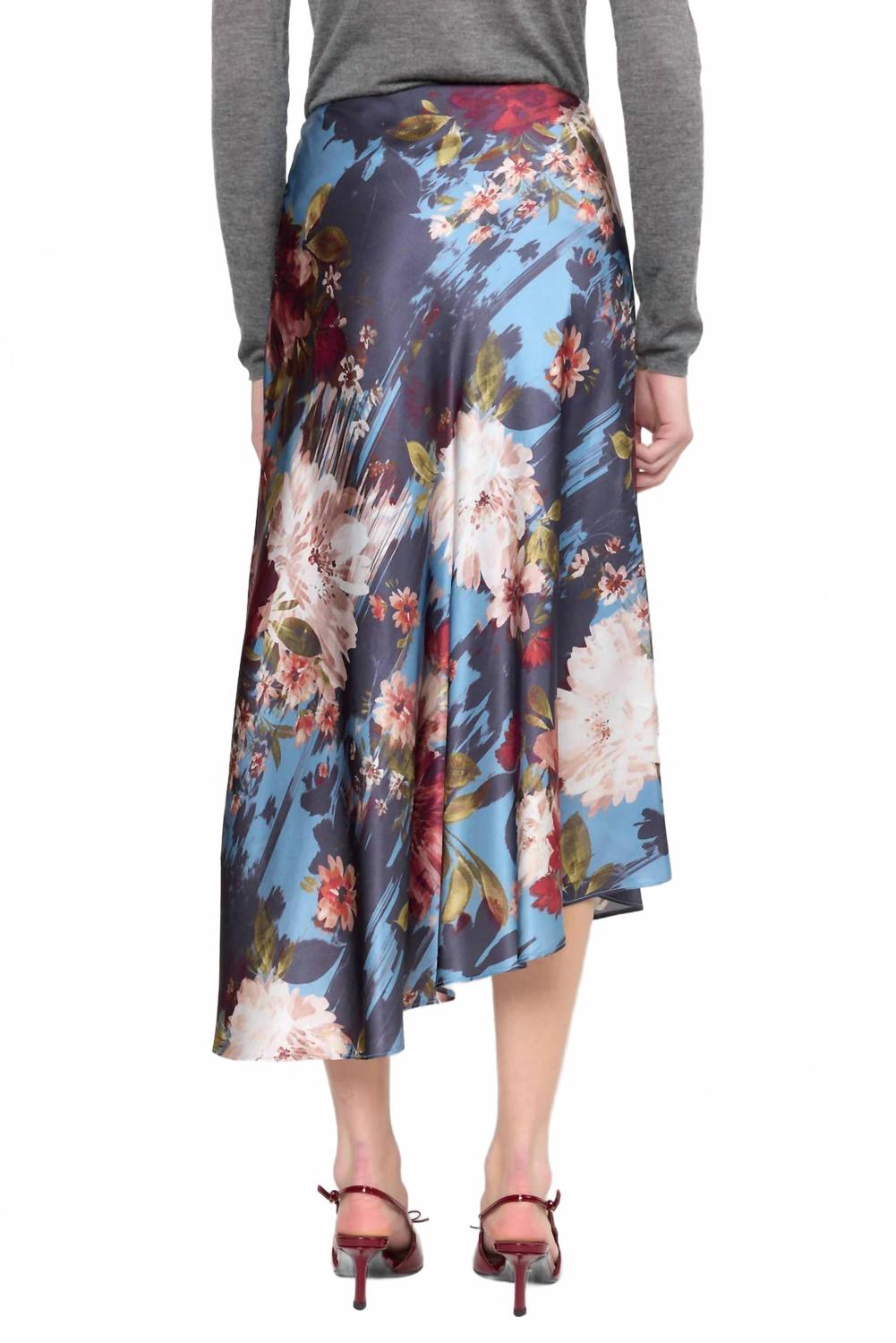 Josie Midi Skirt In Sky Garden