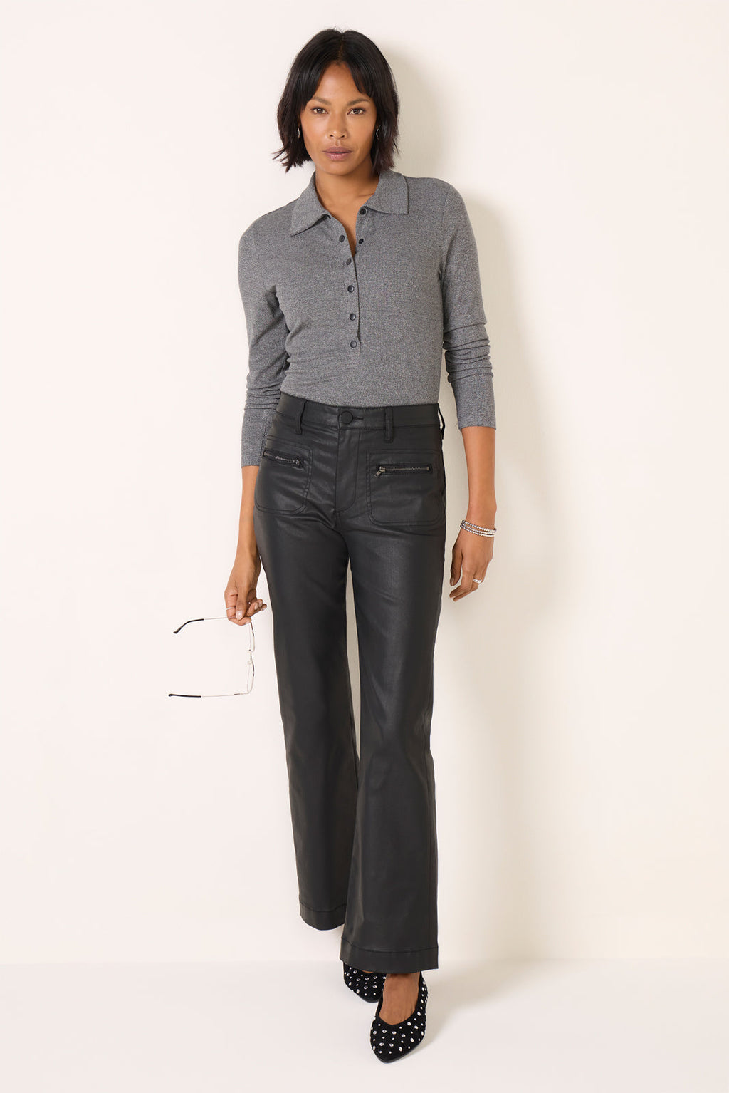 Women's Coated Kelsey w Zip Pants