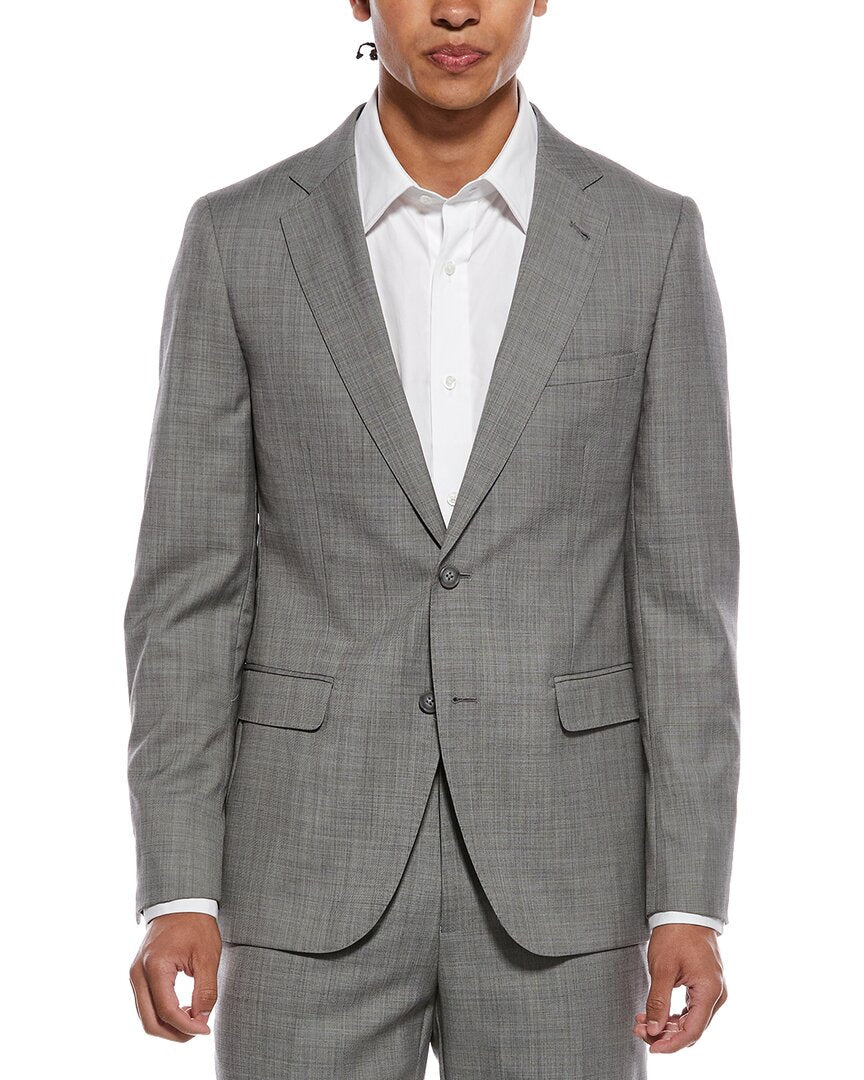 Zanetti 2pc Wool-Blend Patro Suit with Flat Front Pant