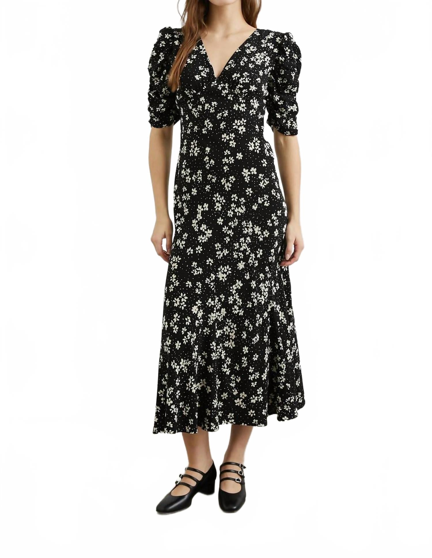 Zariah Floral Dress In Black