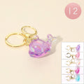 12PCS - Iridescent Dolphin Charm Keychain Bag Charms