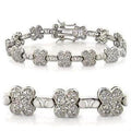 Rhodium Brass Bracelet with AAA Grade CZ in Clear