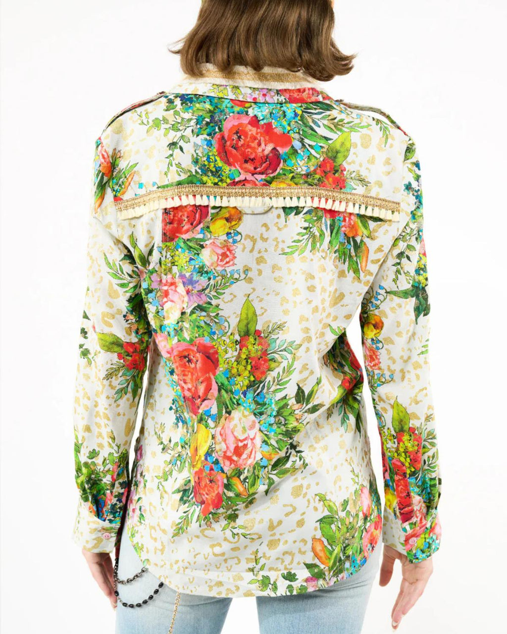 Harriet Button-Down Shirt In Cream Floral Combo