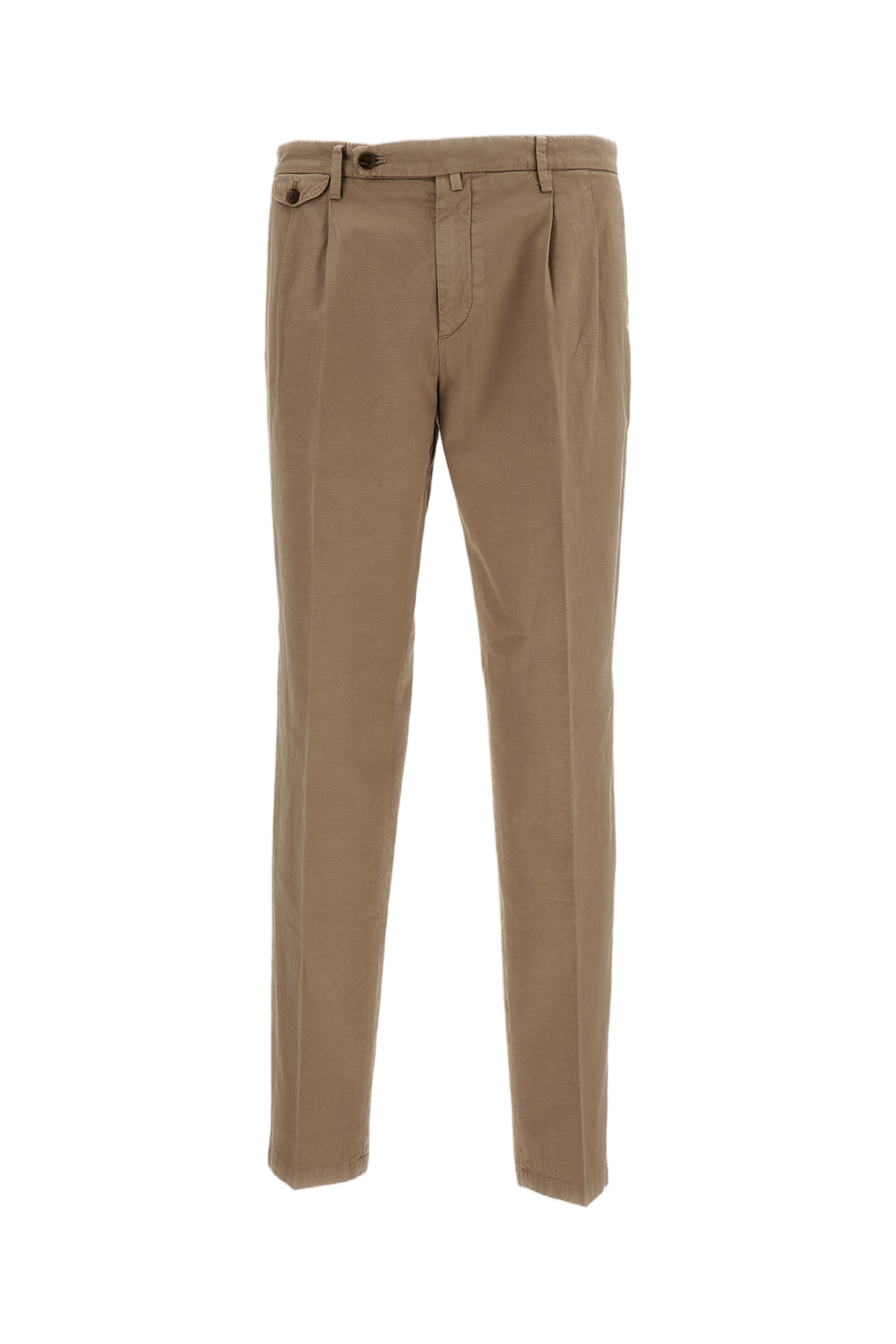 Beige Slim Distressed Trousers