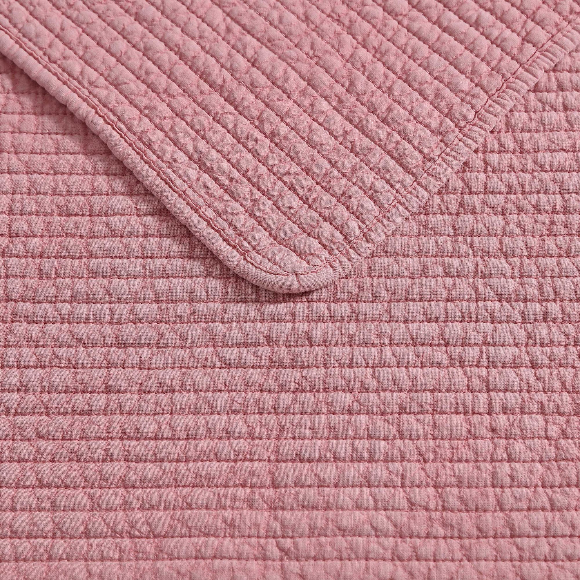 Nautica Seashore Stitch Pink King Quilt Set