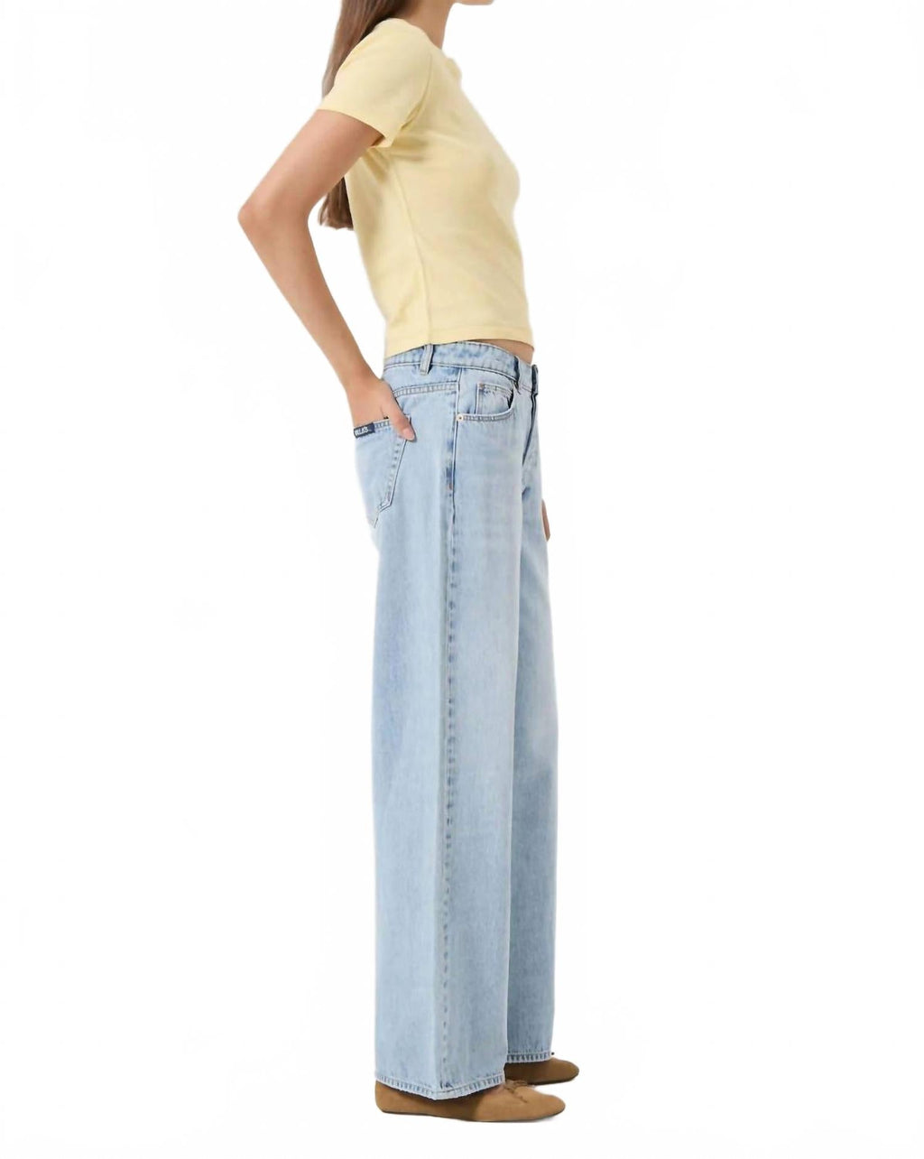 Kate Mid Rise Baggy Jean In Breezy Blue