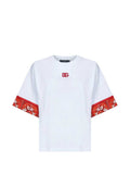 Dolce & Gabbana Women T-Shirt With Embroidered Logo And Majolica Print