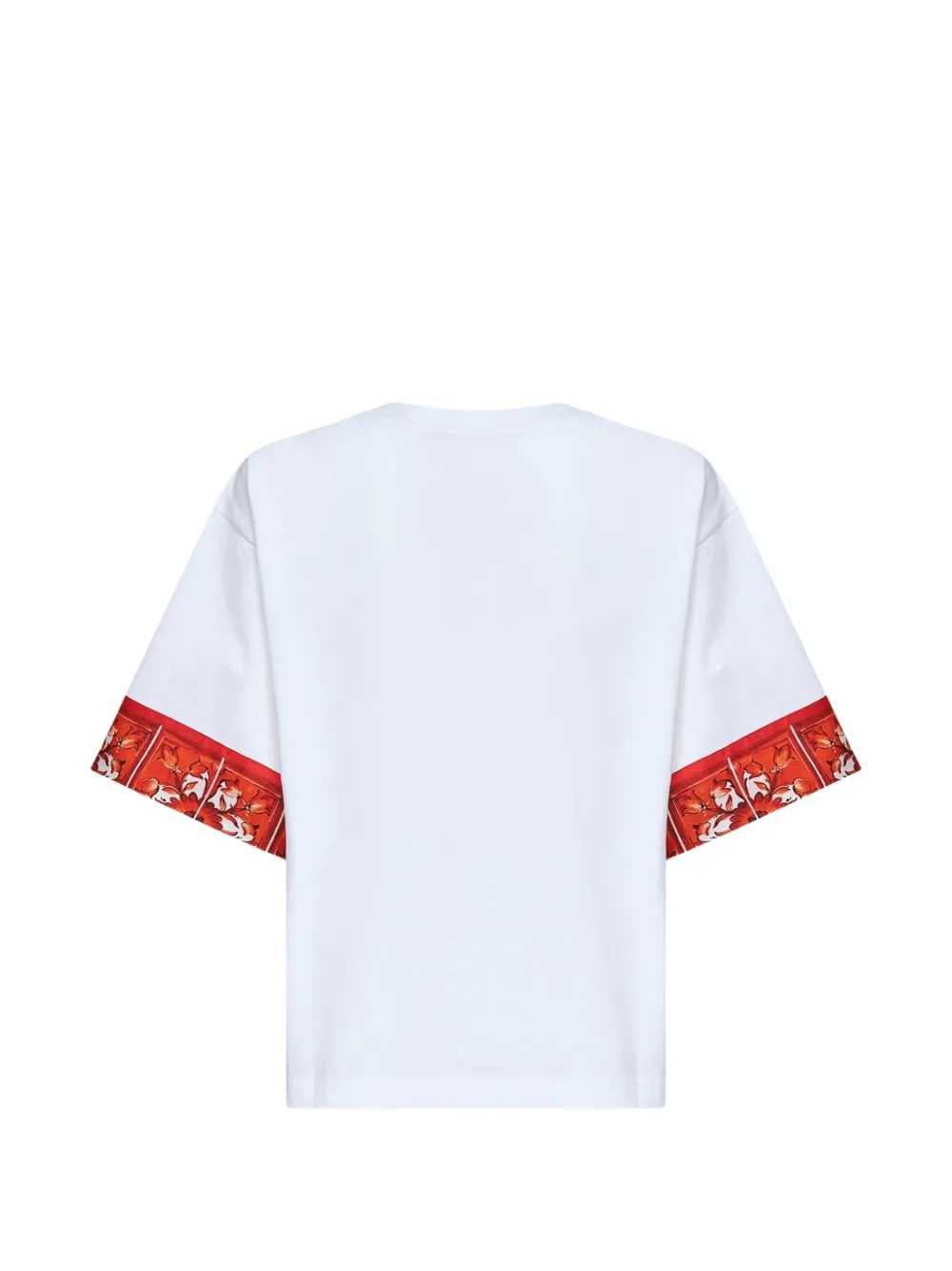 Dolce & Gabbana Women T-Shirt With Embroidered Logo And Majolica Print
