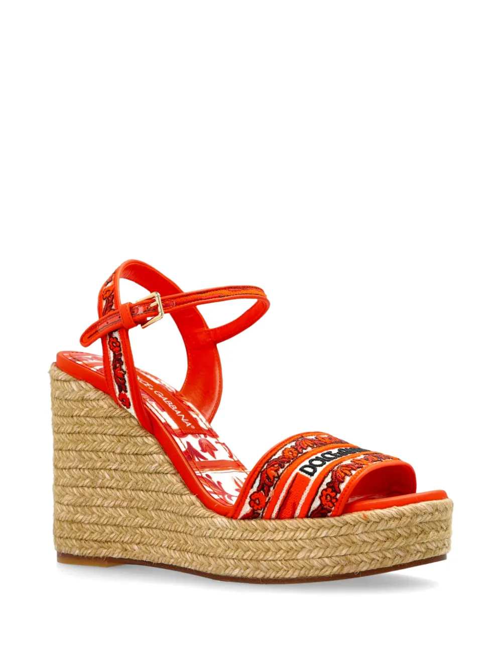 Dolce & Gabbana Women Embroidered Logo Wedge Sandals
