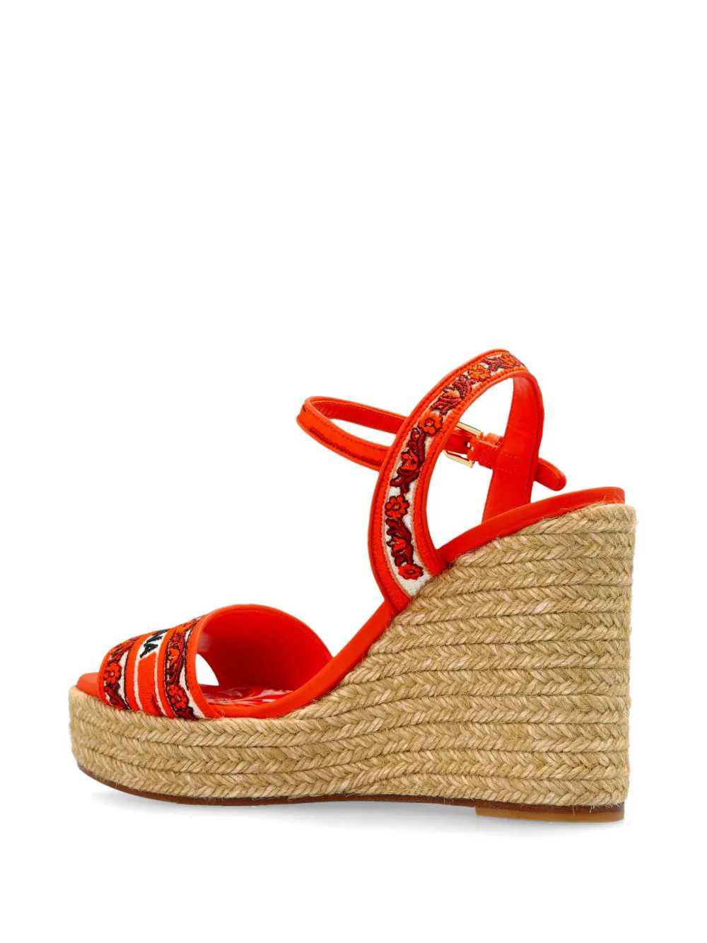 Dolce & Gabbana Women Embroidered Logo Wedge Sandals