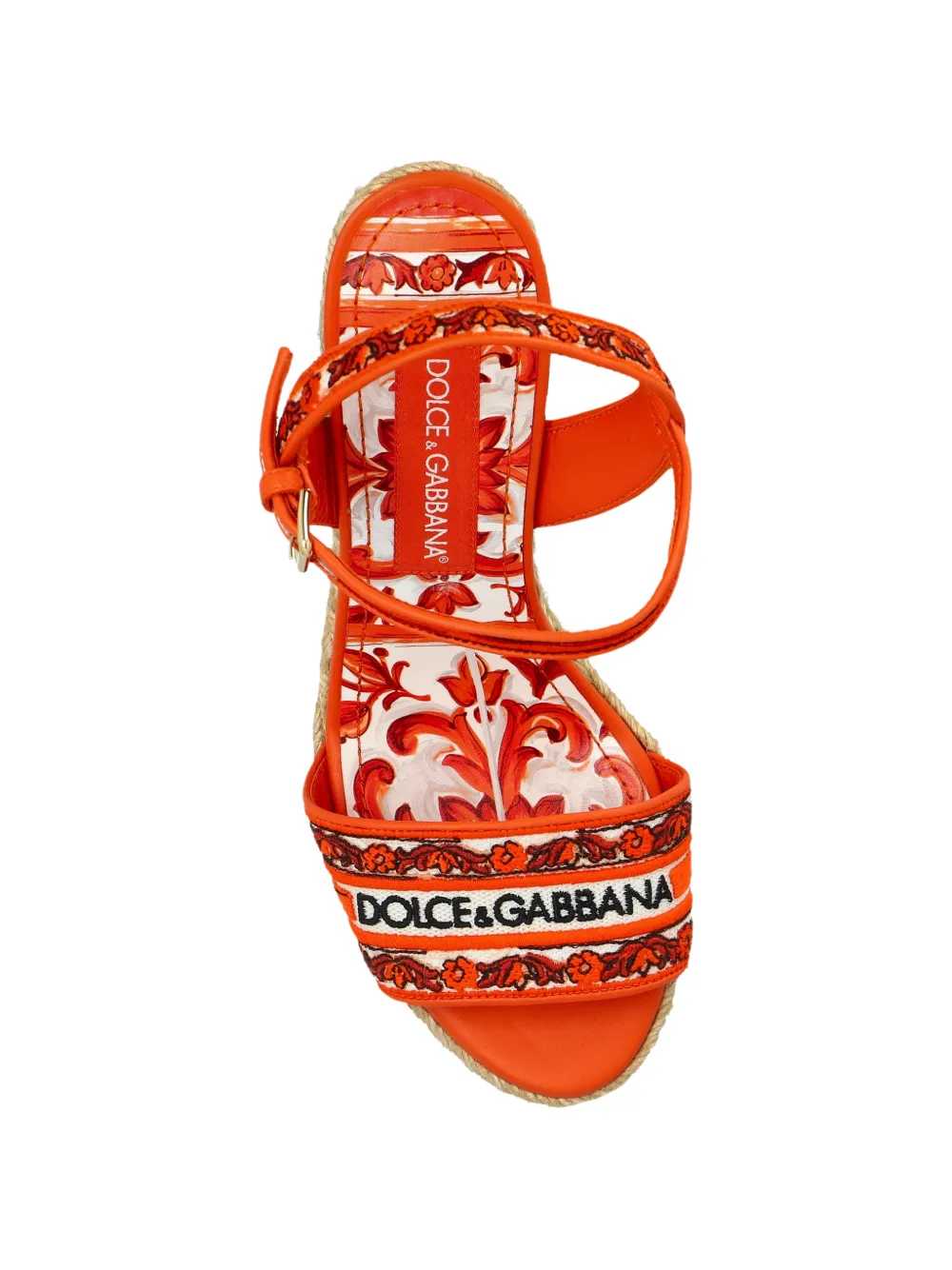 Dolce & Gabbana Women Embroidered Logo Wedge Sandals
