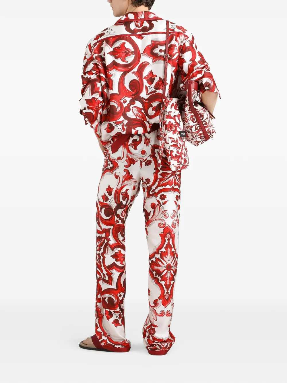 Dolce & Gabbana Men Vanity Twill Shirt With Majolica Print