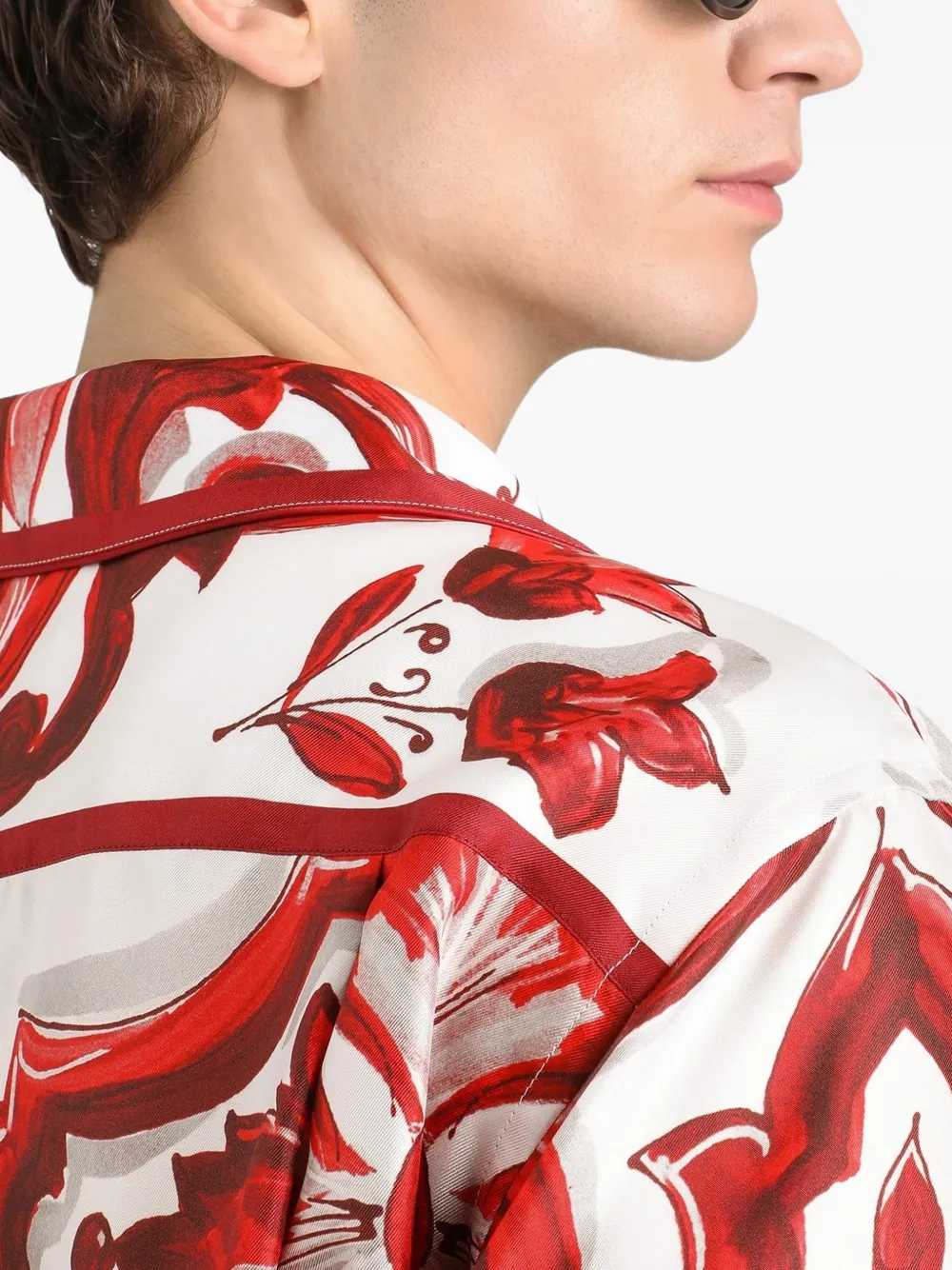 Dolce & Gabbana Men Vanity Twill Shirt With Majolica Print
