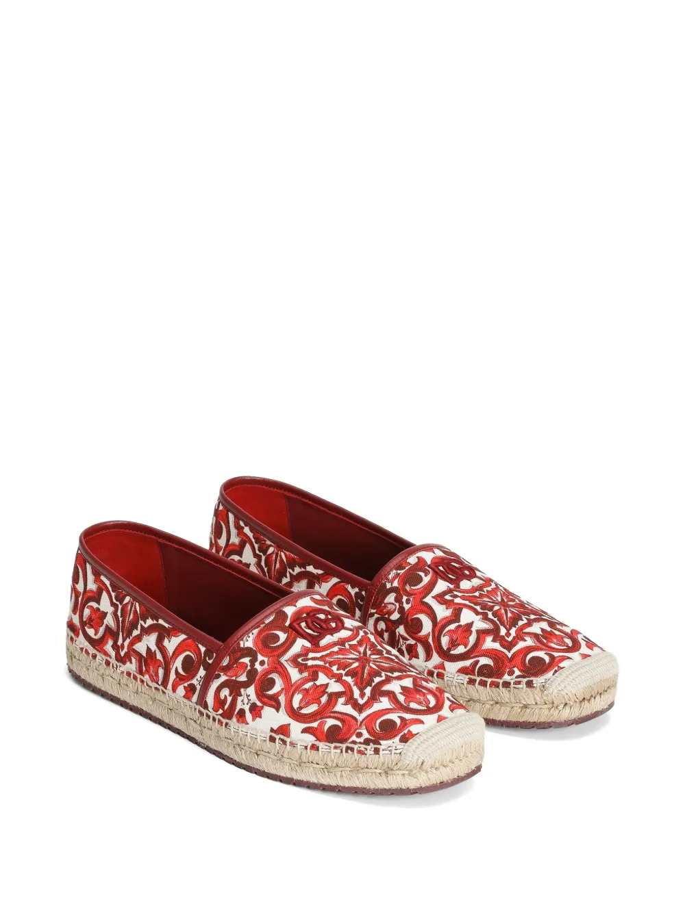 Dolce & Gabbana Men Canvas Espadrilles With Majolica Print