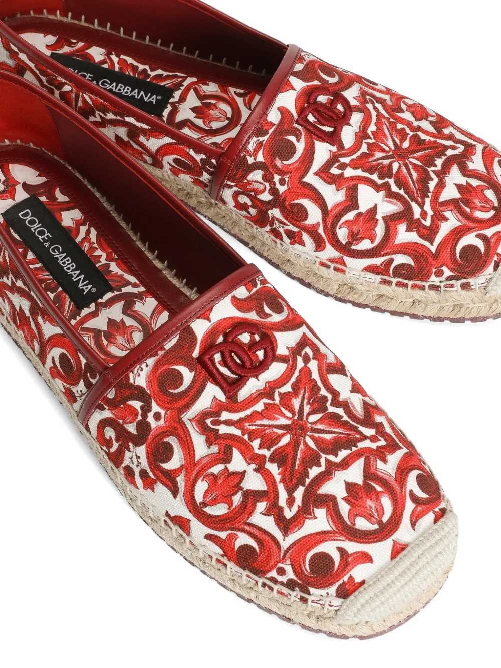 Dolce & Gabbana Men Canvas Espadrilles With Majolica Print