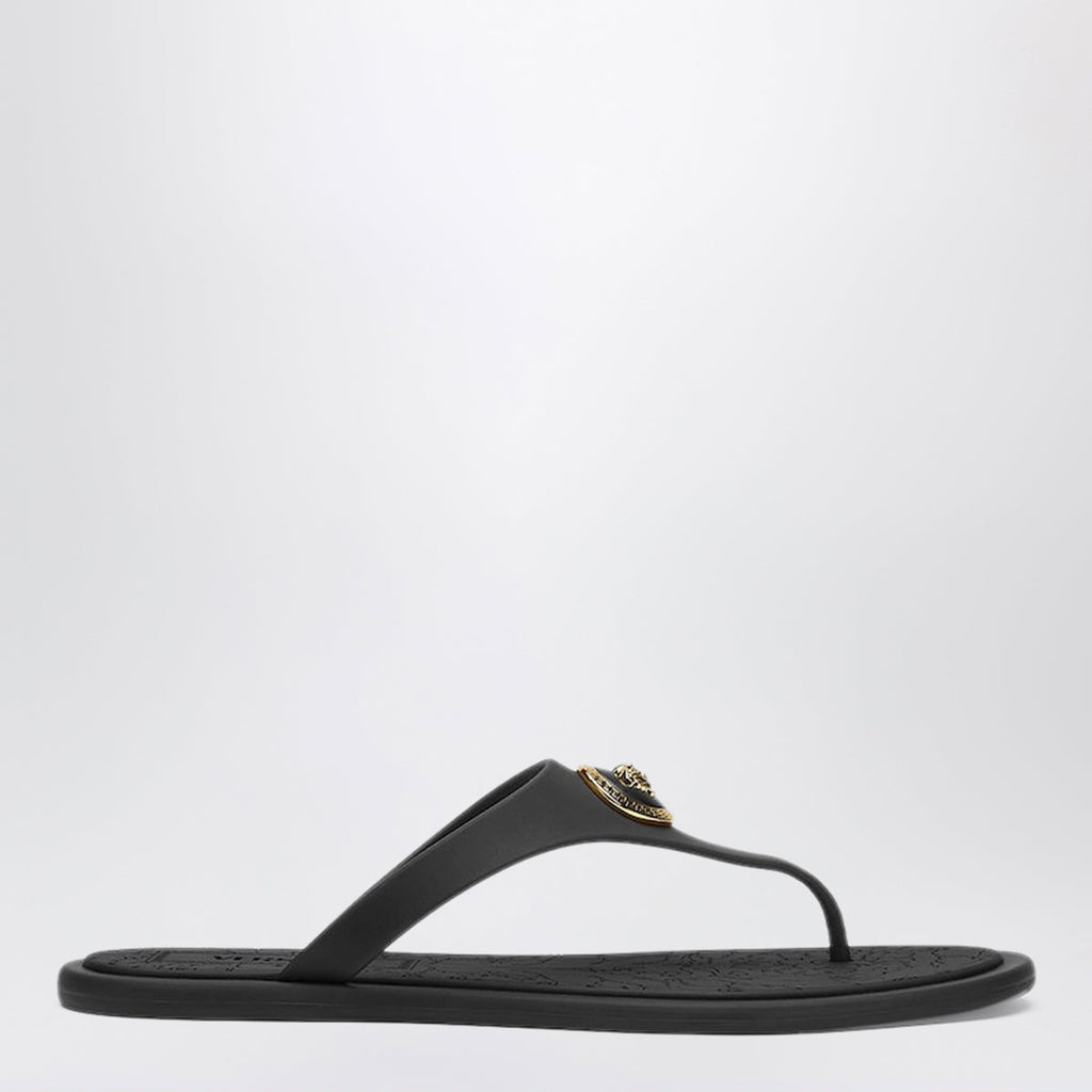 Versace Black Alia Rubber Sandals Women