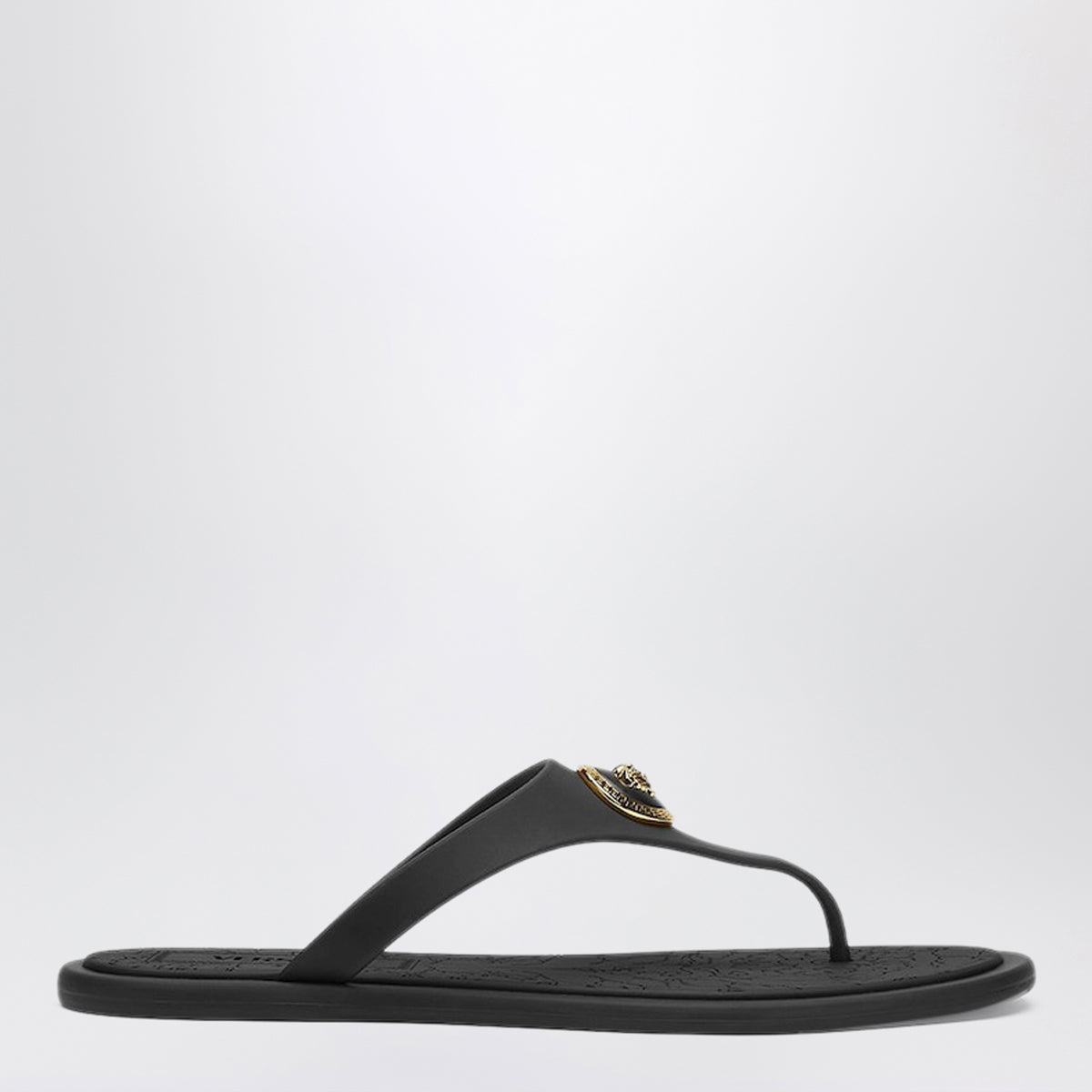 Versace Black Alia Rubber Sandals Women