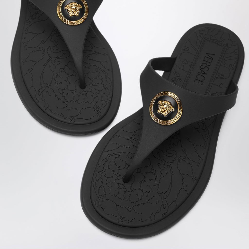 Versace Black Alia Rubber Sandals Women