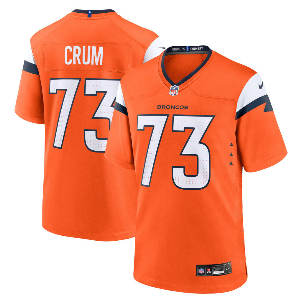Denver Broncos Frank Crum Orange Team Game Jersey