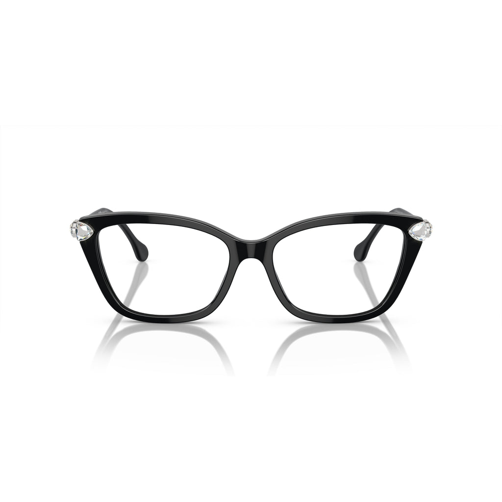 0Sk2011 Black Acetate Cat-Eye Eyeglasses with Crystal Accents