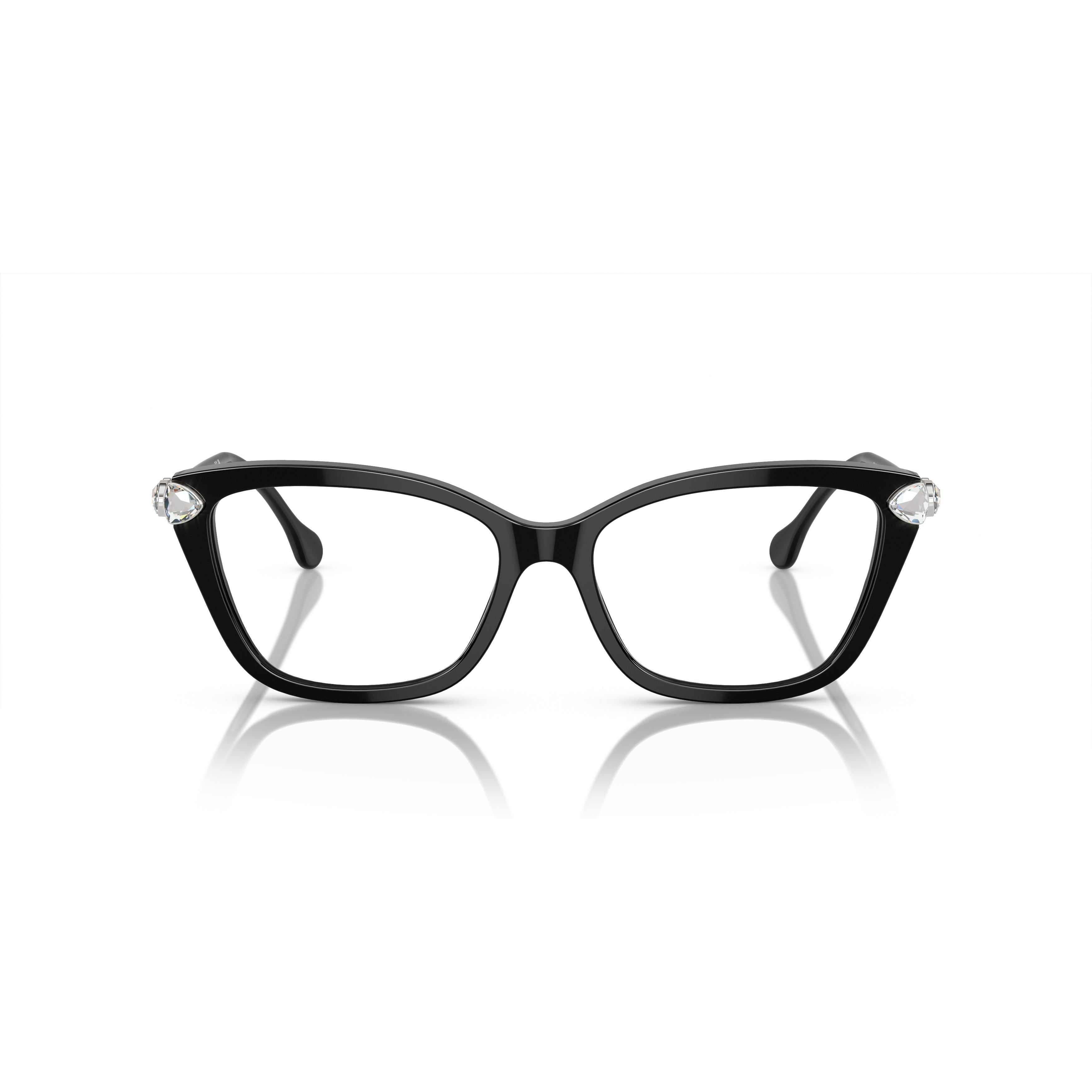 0Sk2011 Black Acetate Cat-Eye Eyeglasses with Crystal Accents
