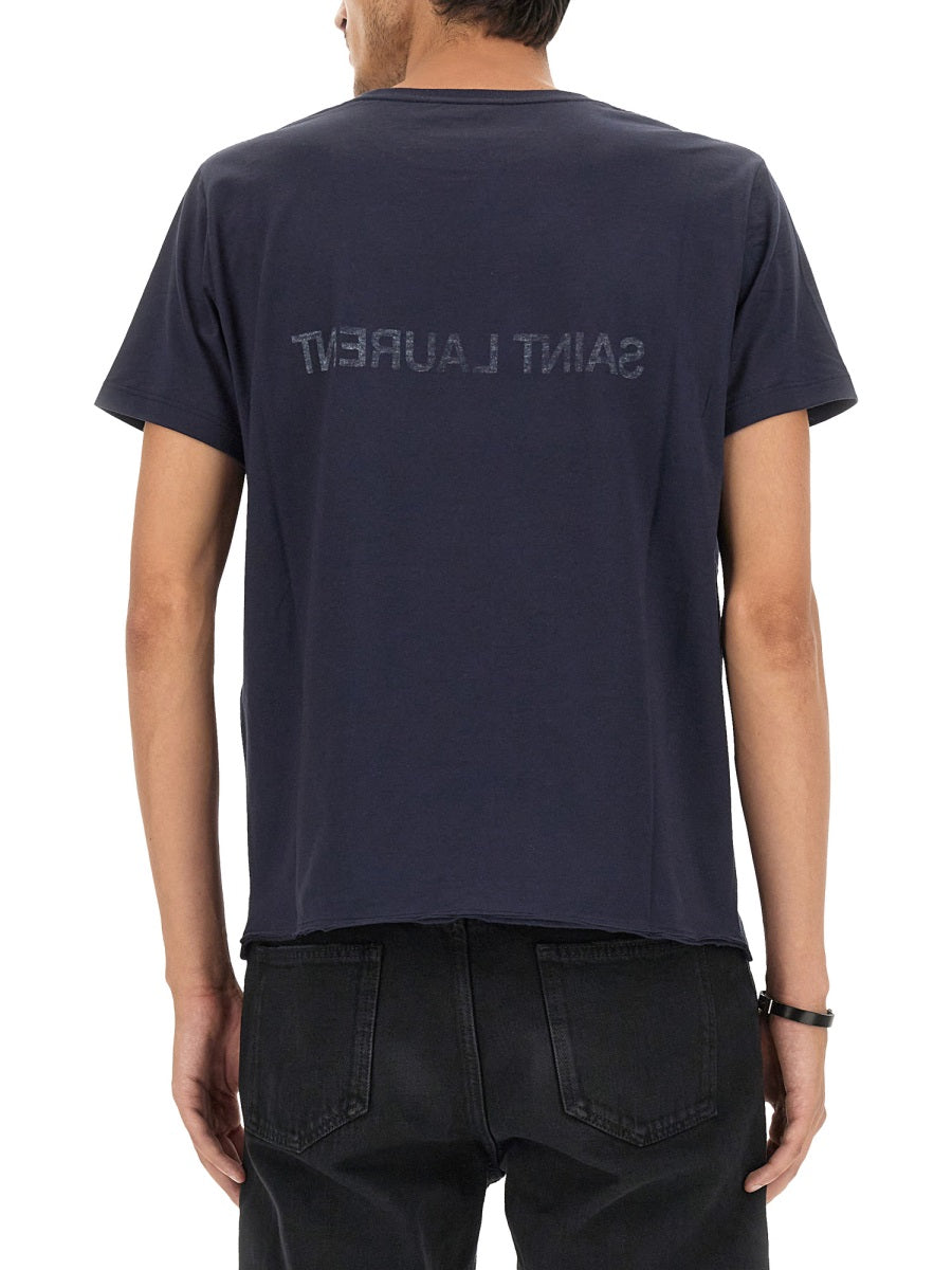 Saint Laurent Men Inverted Logo T-Shirt